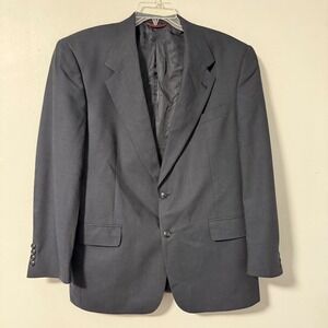 Hart Schaffner & Marx 42R Charcoal Glen Plaid 100% Wool Suit Jacket Blazer Mens